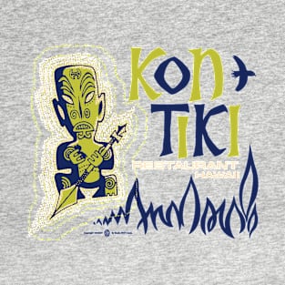 Vintage Retro Kon Tiki Tiki Bar blue T-Shirt